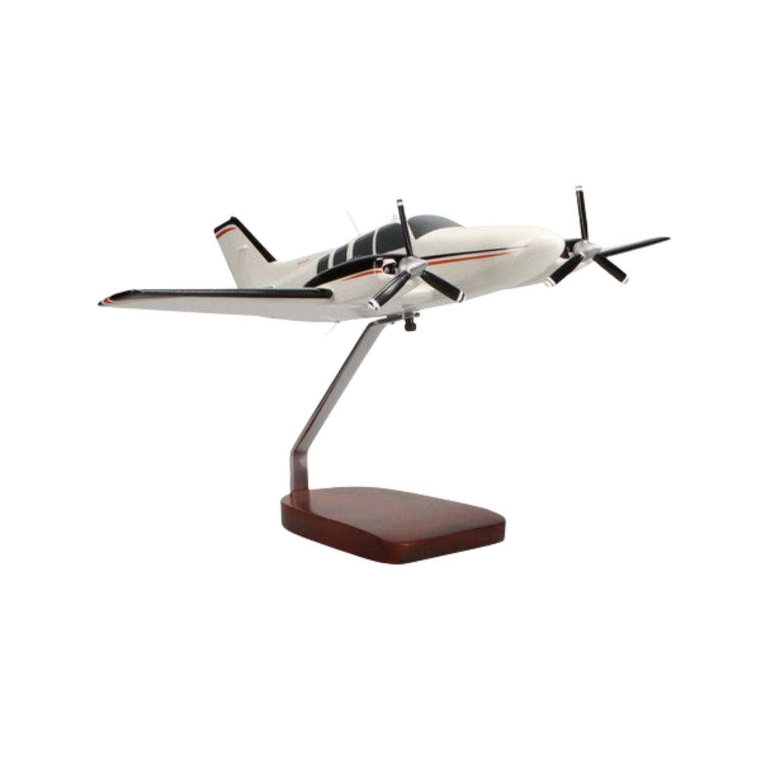 BEECHCRAFT® BARON G58 (ROJO/NEGRO) MODELO GRANDE DE CAOBA DE EDICIÓN LIMITADA