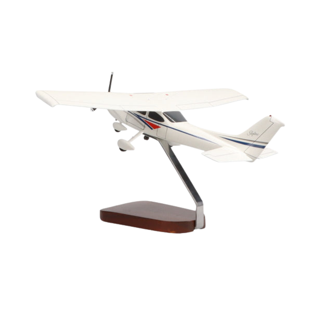 CESSNA® 182 SKYLANE (BLANCO) MODELO GRANDE DE CAOBA DE EDICIÓN LIMITADA