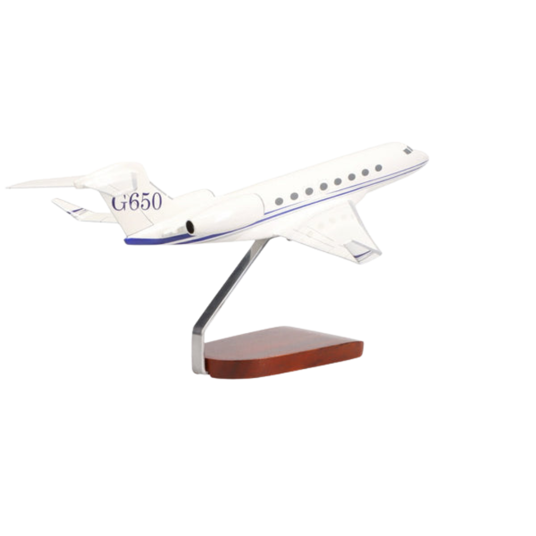 MODELO GRANDE DE CAOBA DE EDICIÓN LIMITADA GULFSTREAM G650