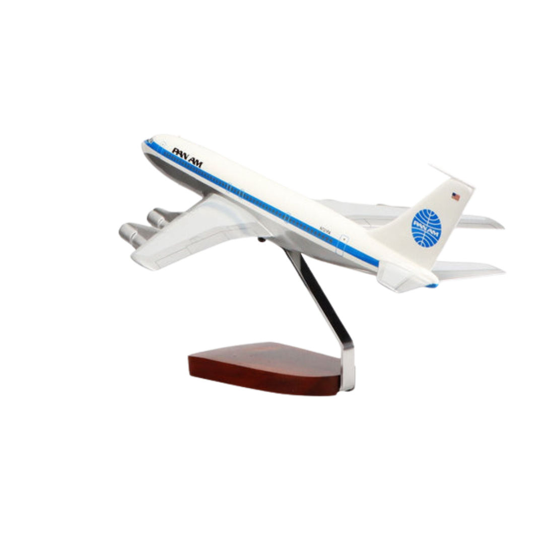 BOEING™ 707-320 PAN AMERICAN EDICIÓN LIMITADA MODELO GRANDE DE CAOBA