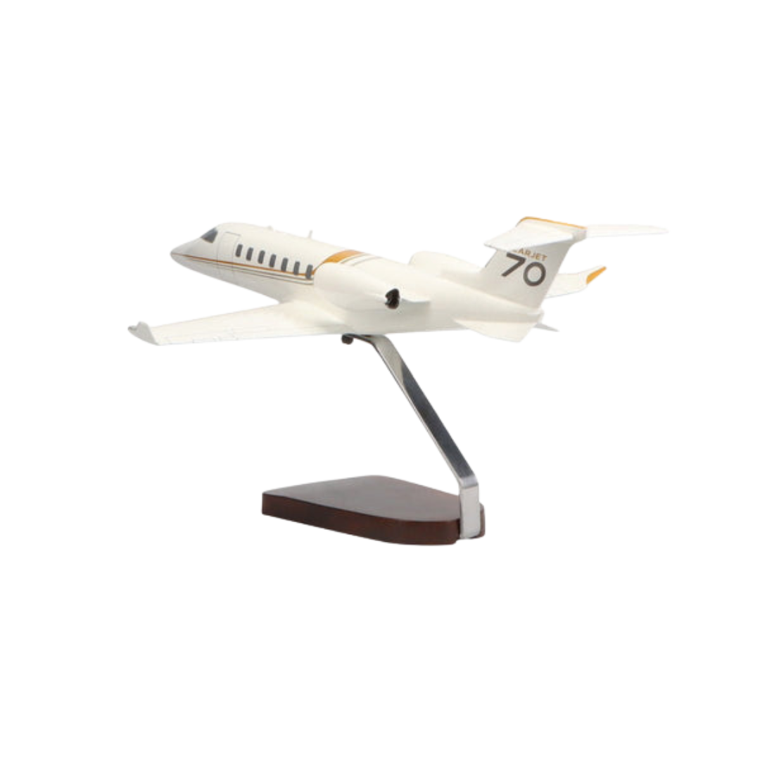 MODELO GRANDE DE CAOBA LEARJET 70 DE EDICIÓN LIMITADA