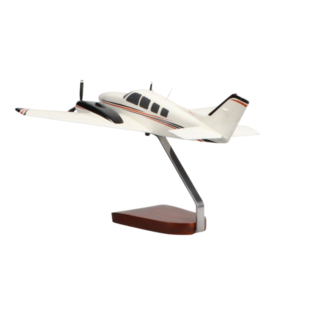 BEECHCRAFT® BARON G58 (ROJO/NEGRO) MODELO GRANDE DE CAOBA DE EDICIÓN LIMITADA