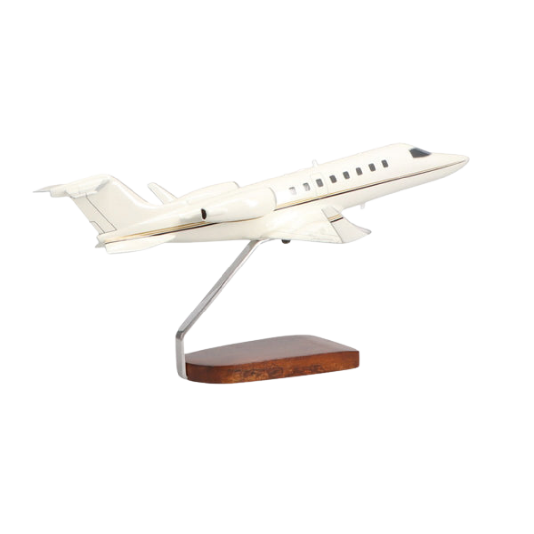 LEARJET 45 (NEGRO, BEIGE) MODELO GRANDE DE CAOBA DE EDICIÓN LIMITADA