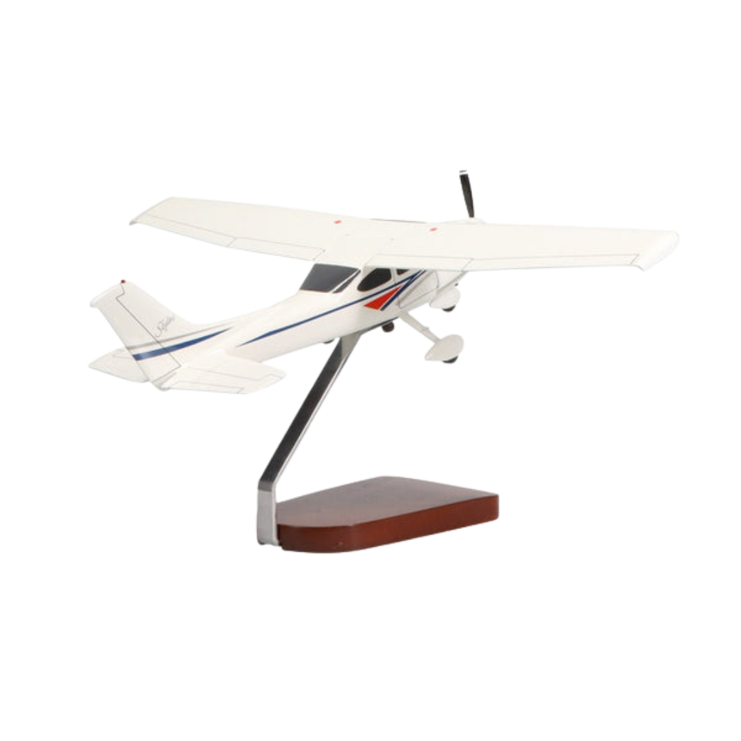 CESSNA® 182 SKYLANE (BLANCO) MODELO GRANDE DE CAOBA DE EDICIÓN LIMITADA