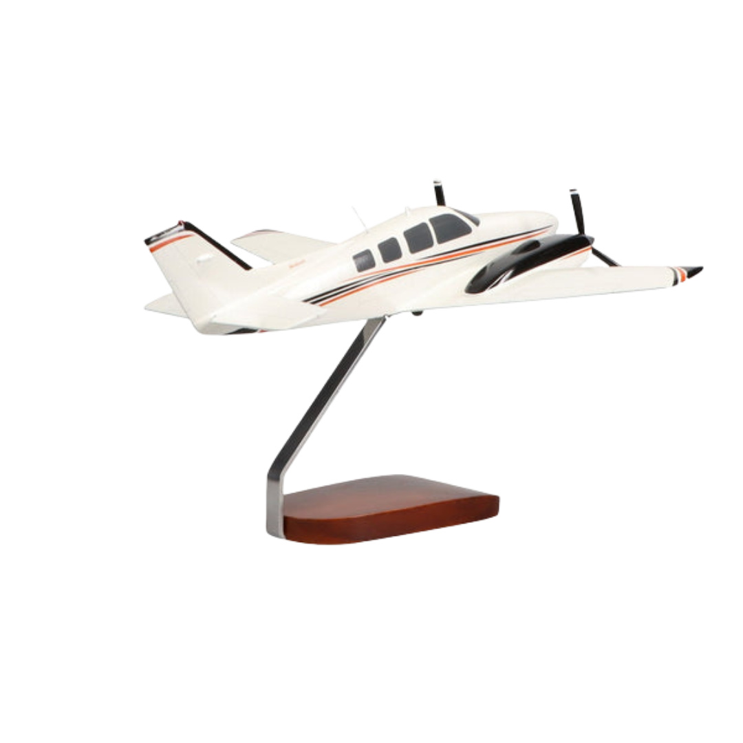 BEECHCRAFT® BARON G58 (ROJO/NEGRO) MODELO GRANDE DE CAOBA DE EDICIÓN LIMITADA