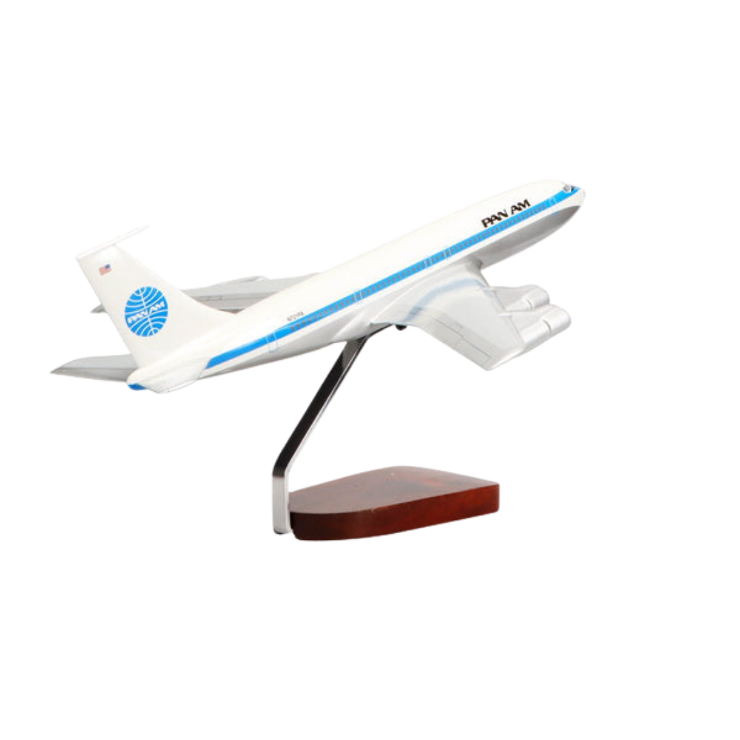 BOEING™ 707-320 PAN AMERICAN EDICIÓN LIMITADA MODELO GRANDE DE CAOBA